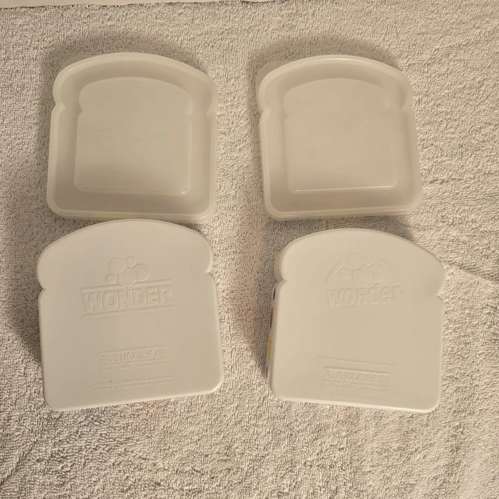 Vintage WONDER BREAD Sandwich Lunch Containers, Set Of 2, Nostalgia, Advertising